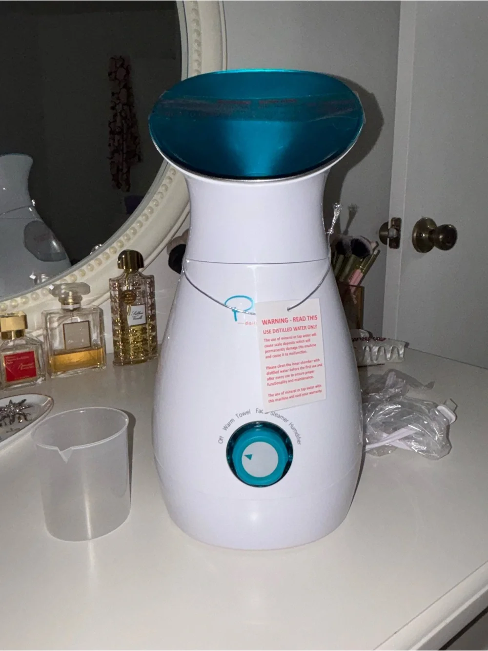 New Pure Nanosteamer 3-in-1 Ionic Facial Steamer in White/Teal with Skin Kit
